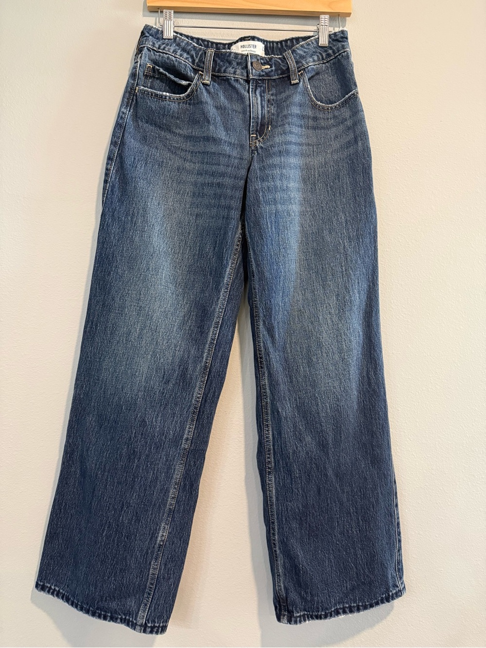 Hollister Low Rise Baggy Jeans Wide-Leg Blue Wash 27